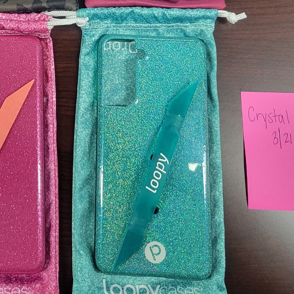Galaxy S21 Loopy Case Turquoise Sparkle